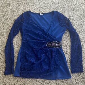 Venus Blue Lace Women's Blouse